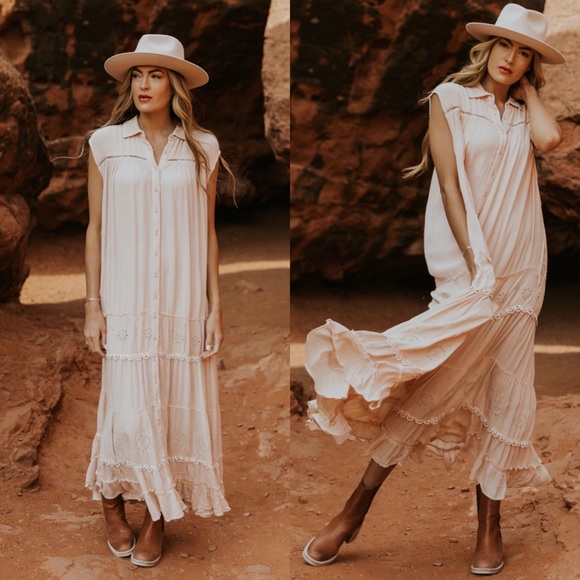 NWT Free People Pretty Cozy Maxi Dress Boho - Picture 7 of 15